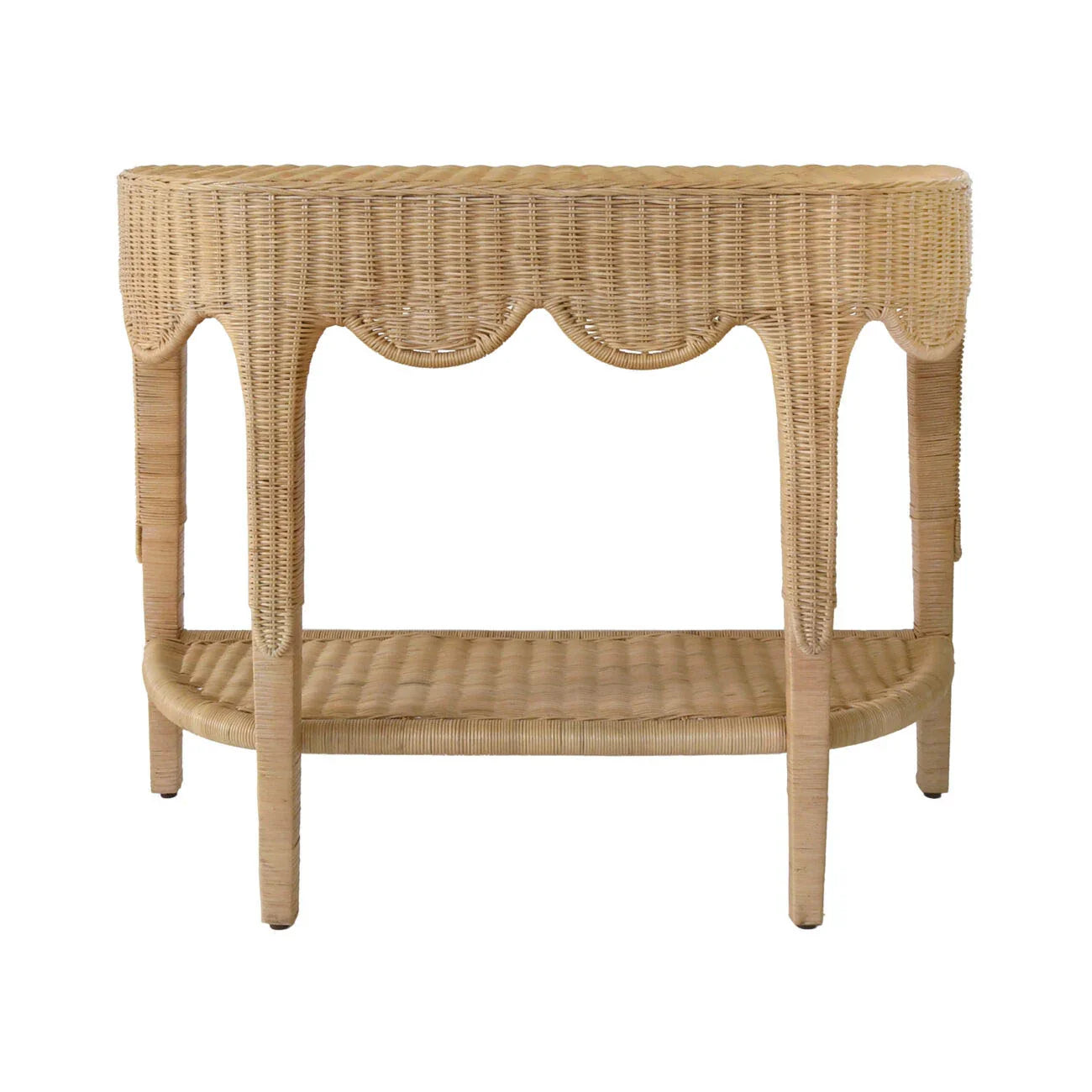 Rattan Scalloped Console Kelly