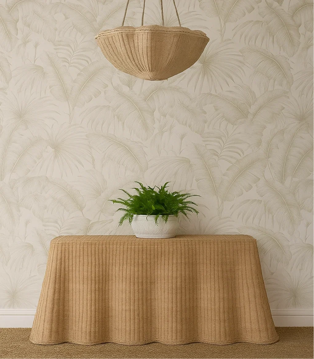 Rattan Scalloped Console Table Sloane