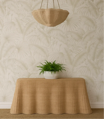 Rattan Scalloped Console Table Sloane
