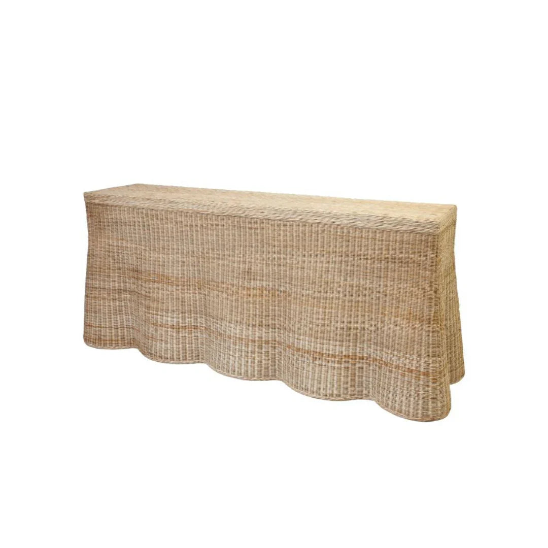 Rattan Scalloped Console Table Sloane